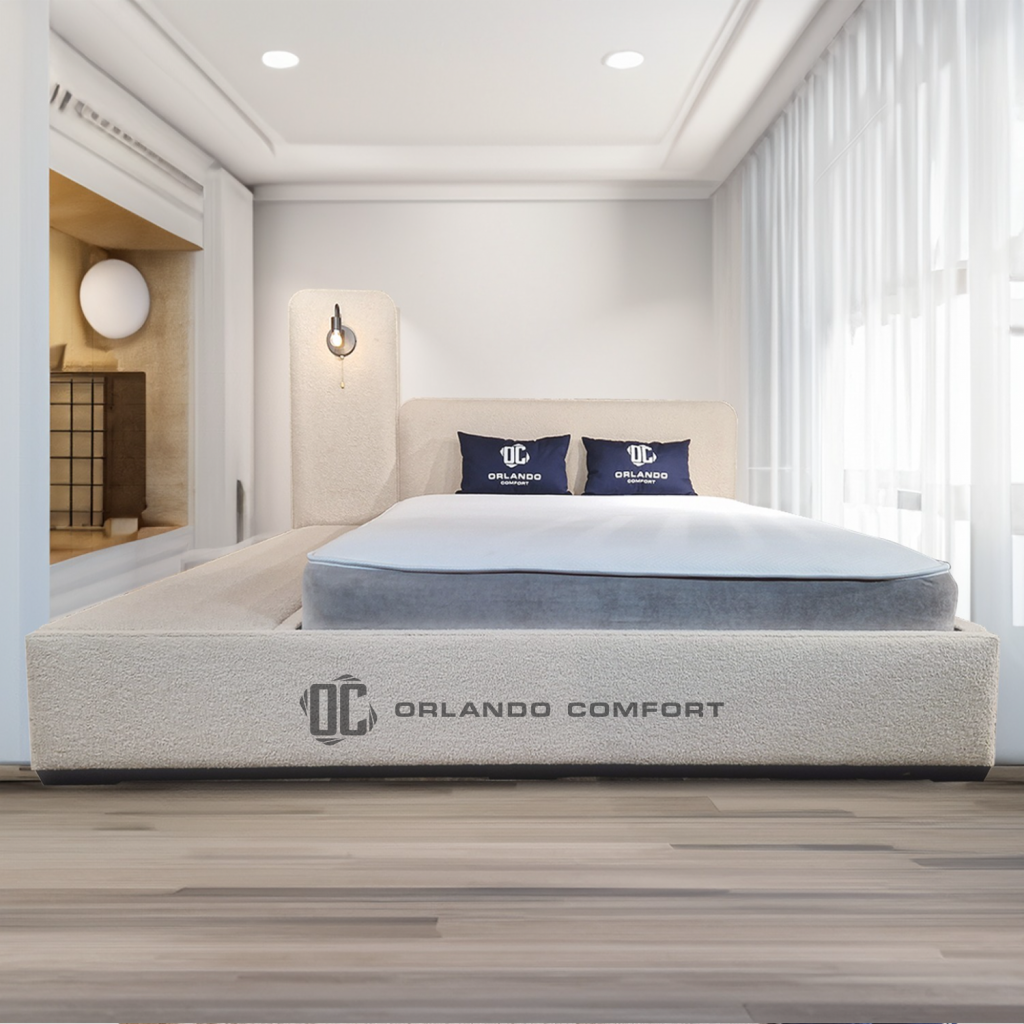 Babette Teddy Upholstered Boucle Bed with Light - Orlando Comfort